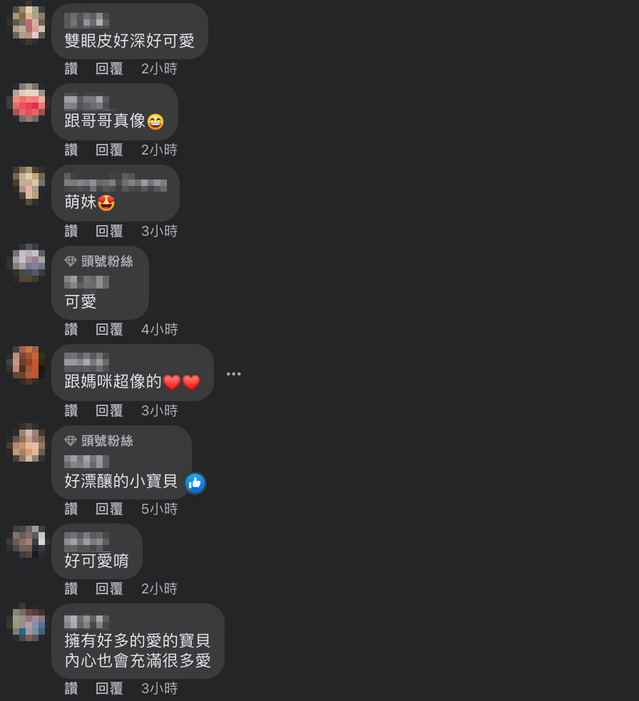 網友也紛紛誇讚典典的模樣可愛，像哥哥和媽媽小僑。