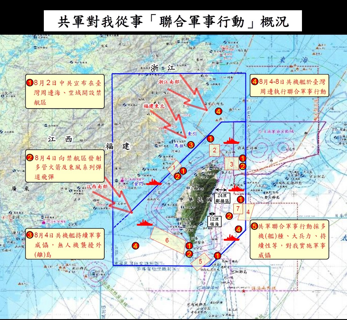 共軍對台實施軍事演習概況 圖：國防部提供