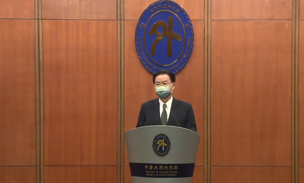 外交部長吳釗燮將在今天（9日）上午11時親自主持國際記者會。 圖：擷自直播記者會畫面