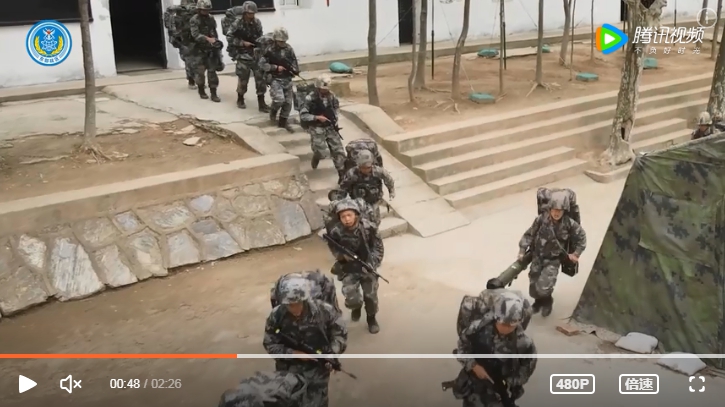 中國解放軍釋出對台軍演影片。 圖 : 翻攝自騰訊視頻