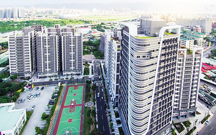 新北市容積獎勵捐贈社宅-新莊新豐青年社會住宅空拍照。 圖：新北市城鄉局/提供