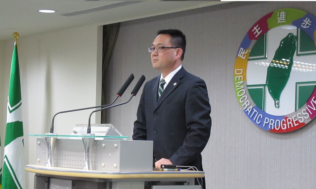 針對日本食品輸台公聽會被國民黨鬧場，民進黨發言人阮昭雄召開記者會強力抨擊，並要求國民黨及洪秀柱，即刻約束黨員行為，並回歸理性政策討論的常軌。 圖：新頭殼資料照片