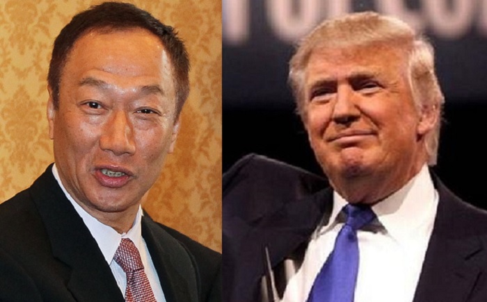 川普爆冷當選美國總統，藍營的資深媒體人將郭台銘比做川普，把希望寄託於郭董選總統。 圖：新頭殼合成照(維基百科、川普臉書)