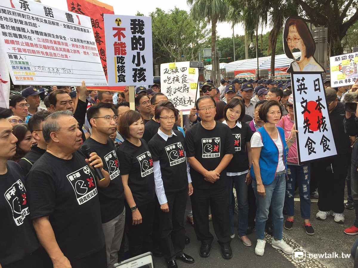 抗議民眾隨後轉往立法院陳情，而國民黨團立委也出面接受陳情書。 圖：鄭佑漢/攝