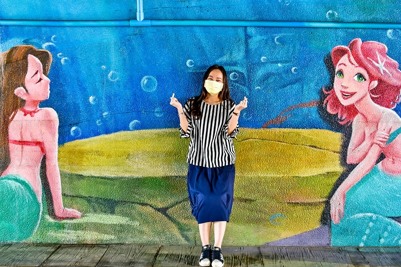 中港大排Q萌可愛彩繪牆。 圖：新北市水利局/提供