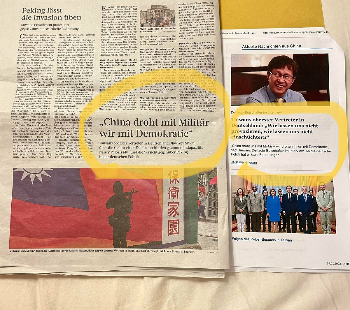 駐德代表謝志偉表示，德國、法國雖未承認台灣，卻已高度認可台灣。 圖：翻攝自謝志偉臉書