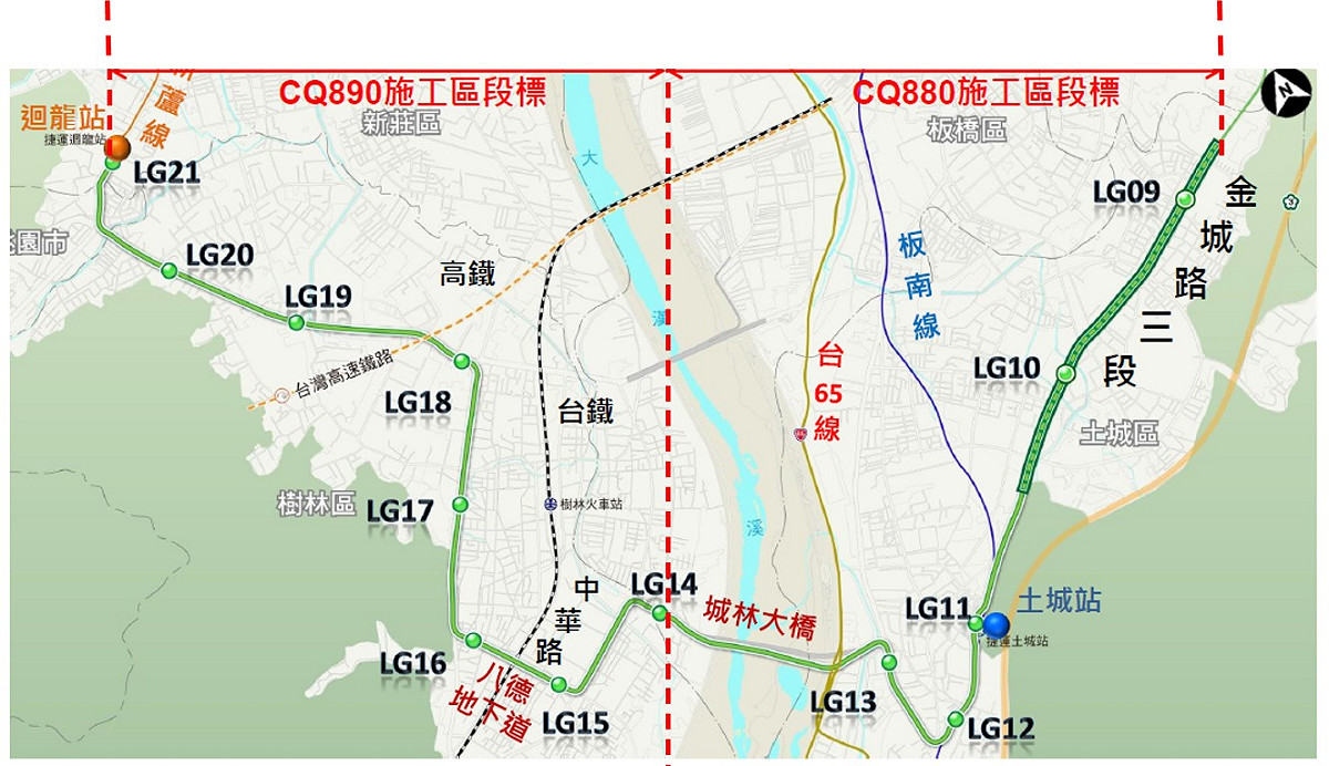 新北樹林線動線圖。 圖：新北市捷運局提供