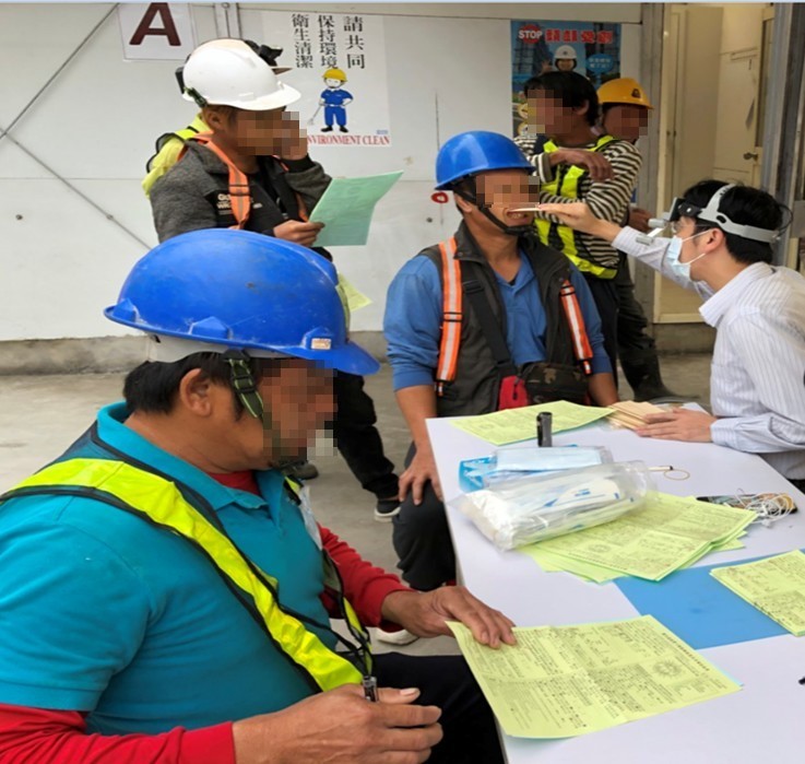 工地篩檢口腔癌。 圖：新北市衛生局提供