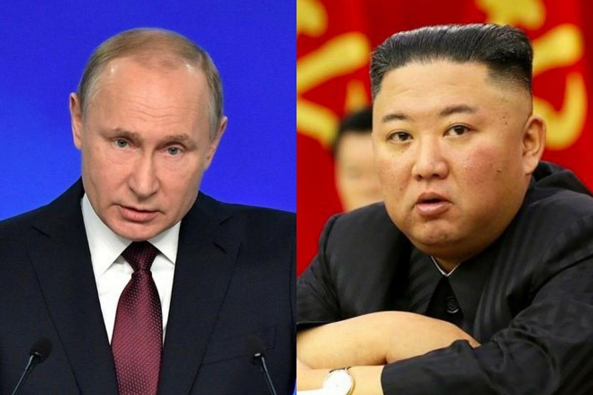 俄羅斯總統普丁（左）及北韓領導人金正恩（右）。（資料照） 圖：俄羅斯總統官網/取自朝中社（新頭殼合成）