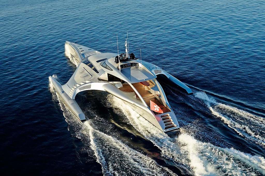 阿拉伯聯合大公國新創軍武製造商「HighLand Systems」打造的「Trimaran」三體船。 圖：翻攝highlandsystems官網