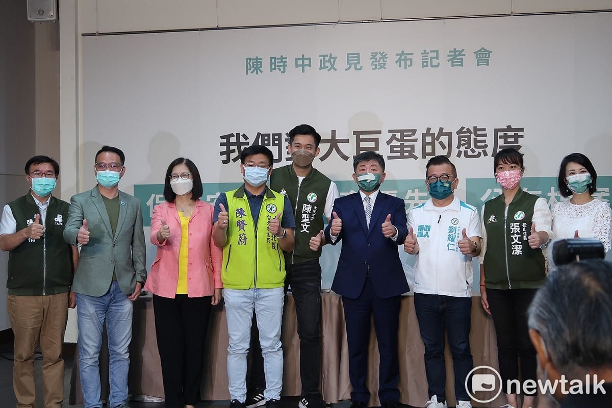 民進黨台北市長候選人陳時中17日說明大巨蛋的政策 圖：林朝億/攝