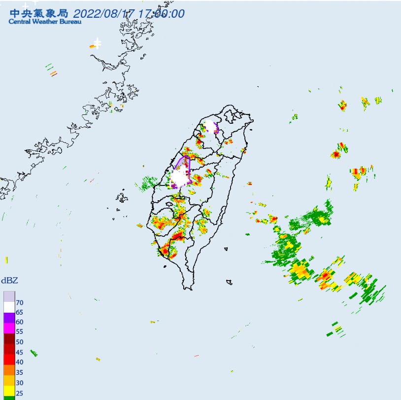 氣象局到7個縣市發布大雷雨特報。 圖：取自中央氣象局網站