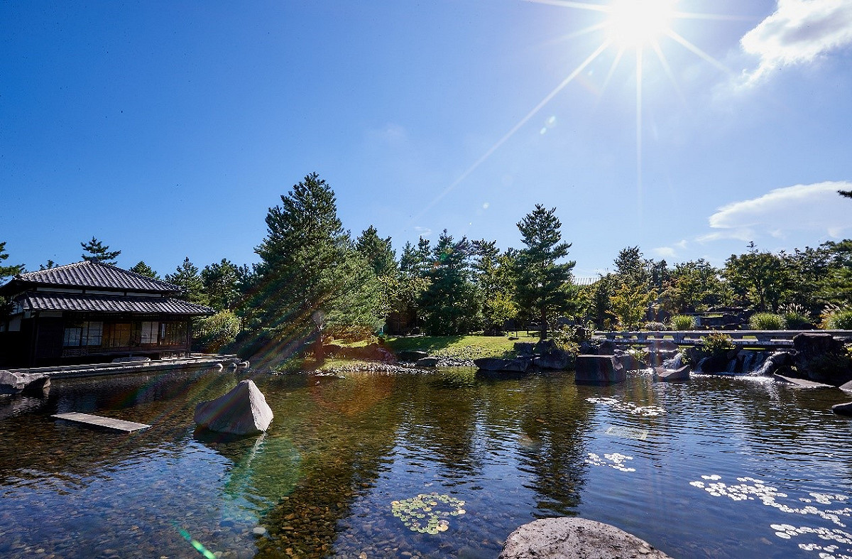 二子玉川公園內的日式庭園「歸真園」。