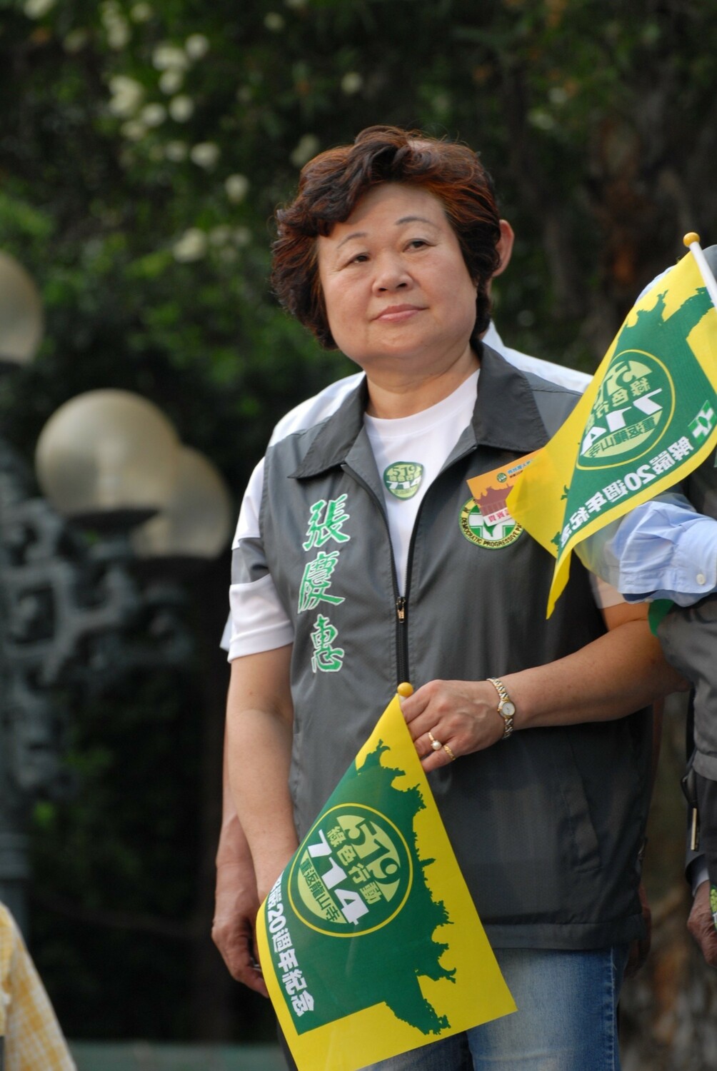 2007年7月14日，前民進黨立委張慶惠出席龍山寺解嚴二十週年紀念。 圖：邱萬興提供
