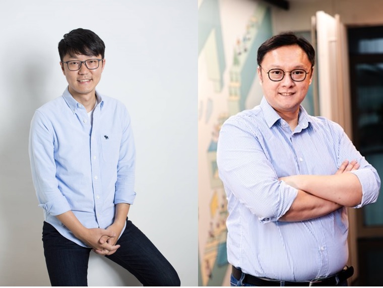 針對國漫館設址爭議，台中市政府兩位發言人黃國瑋（左）、鄭照新（右）今天同步回批文化部長李永得。 台中市政府/提供