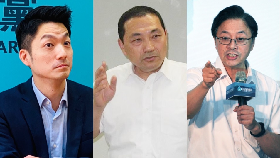 國民黨台北市長參選人蔣萬安、新北市長侯友宜、國民黨桃園市長參選人張善政。 圖：周煊惠、王峻昌、林昀真/攝