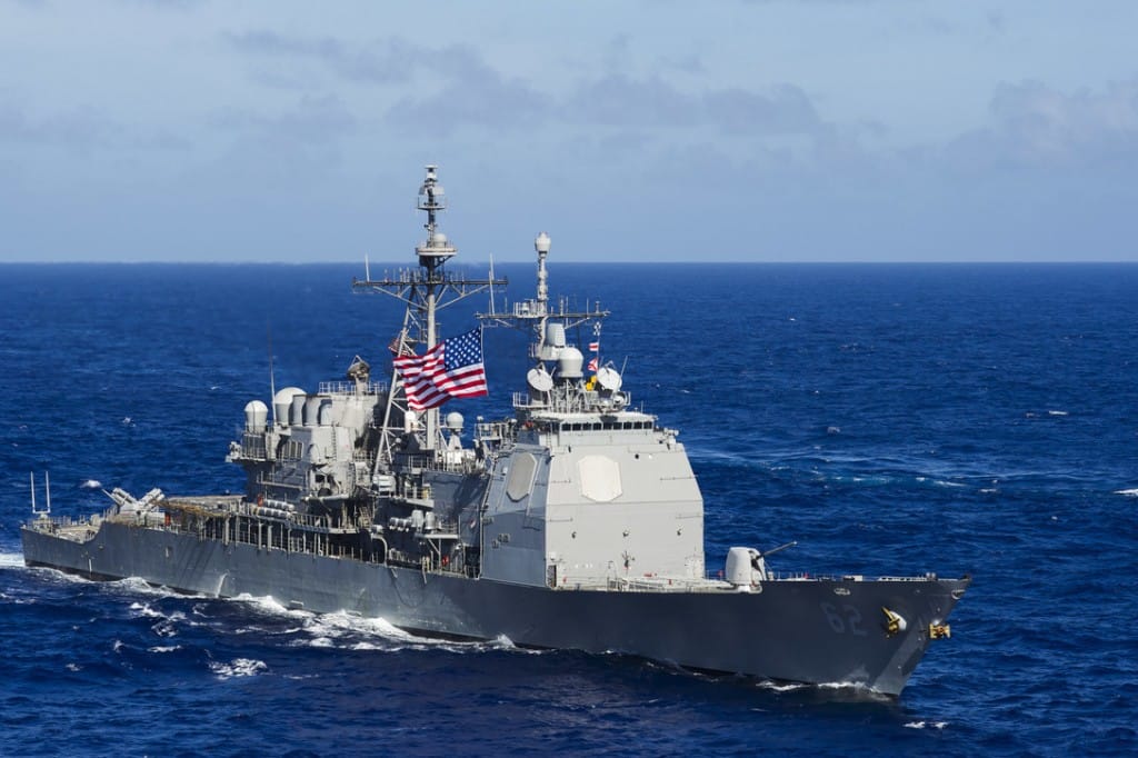 美國海軍飛彈巡洋艦，昌塞勒斯維號（USS Chancellorsville）。 圖:美國國防部 Defense.gov(資料照)