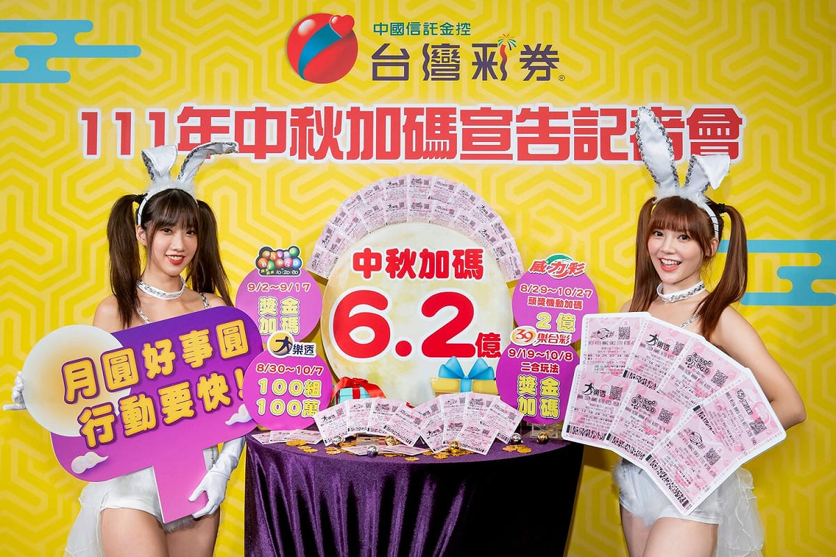 台灣彩券公司日前宣布今年中秋加碼4大遊戲，總獎金約新台幣6.2億元。 圖：台灣彩券公司／提供