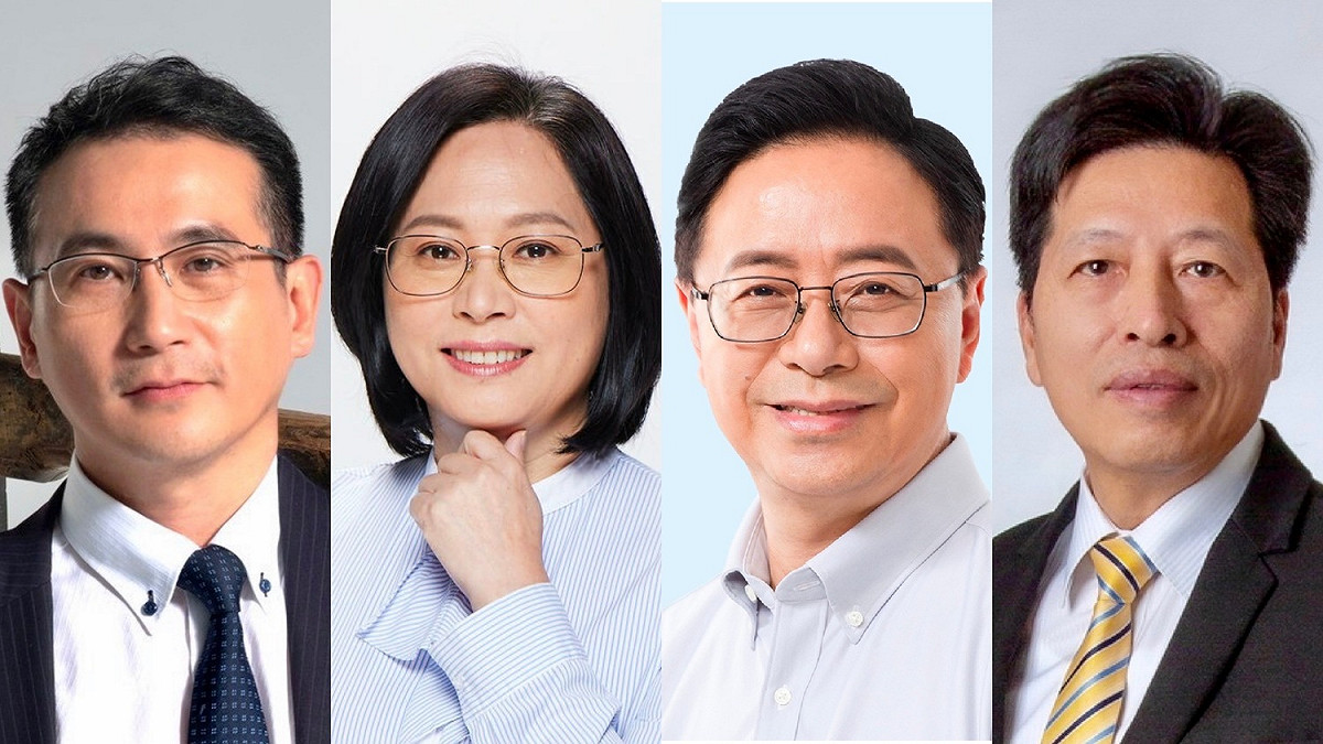 桃園市長候選人左起為民進黨桃園市長參選人鄭運鵬、民眾黨桃園市長參選人賴香伶、國民黨桃園市長參選人張善政及民進黨前立委鄭寶清。 圖：翻攝自臉書/新頭殼合成資料照