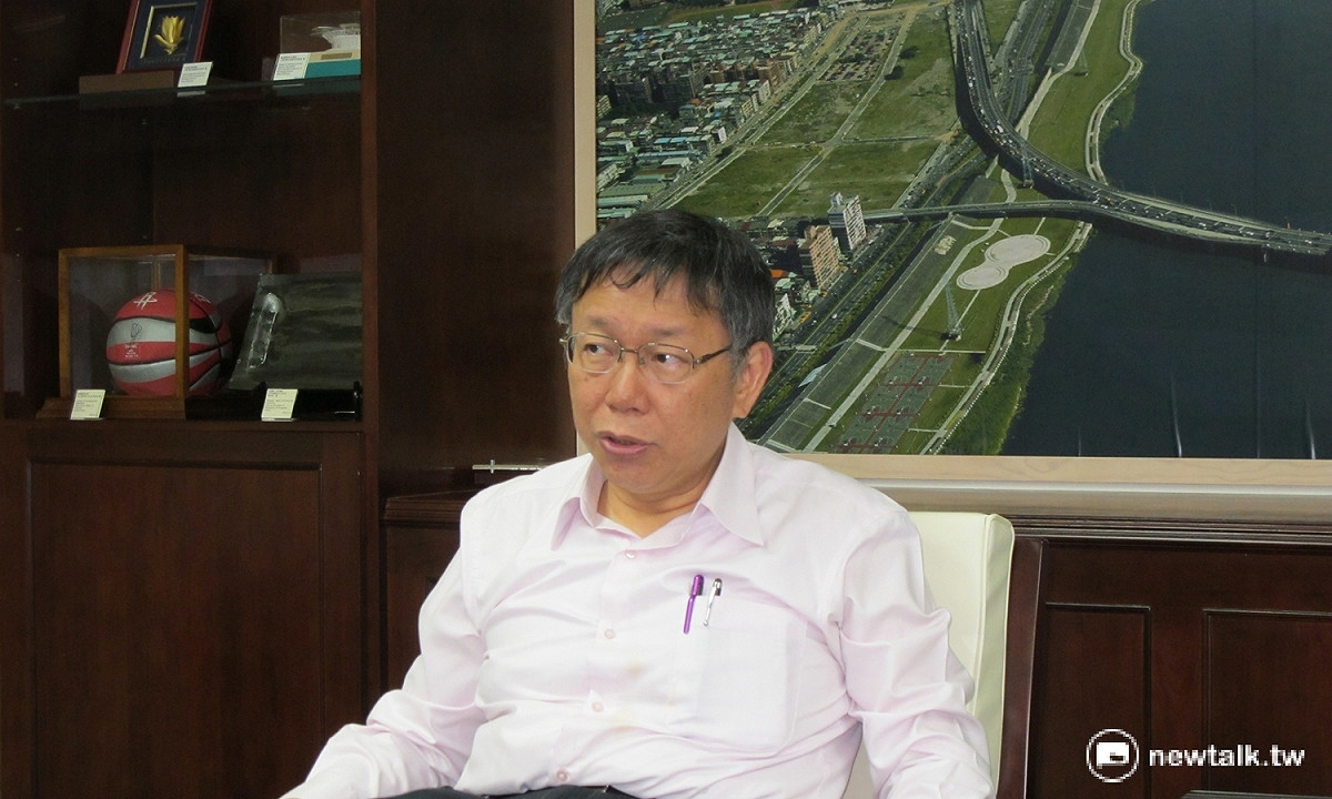 台北市長柯文哲表示，中國從18世紀跳進21世紀，過去背負太多歷史心理創傷，還不是一個有自信民族、有自信國家。 圖：林朝億/攝