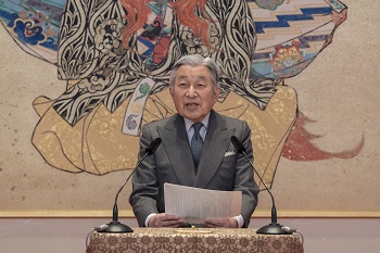 日本天皇明仁23日歡度83歲生日，稍早之前在皇宮接待記者，發表談話。 圖：翻攝日本宮內廳