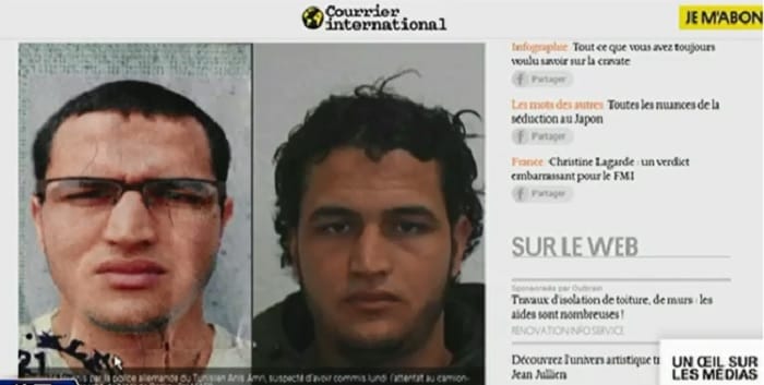 疑似犯下柏林耶誕市集恐攻事件的突尼西亞男子艾姆里（Anis Amri），23日在義大利米蘭朝員警開槍後遭到擊斃。 圖：翻攝網路