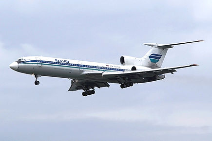俄羅斯一架圖波列夫-154型(TU-154)班機，25日起飛後，墜毀於黑海海域，目前已經在殘骸中發現1個黑盒子，希望能儘速釐清墜機原因。 圖為同型號的TU-154飛機。 圖：翻攝自維基百科。