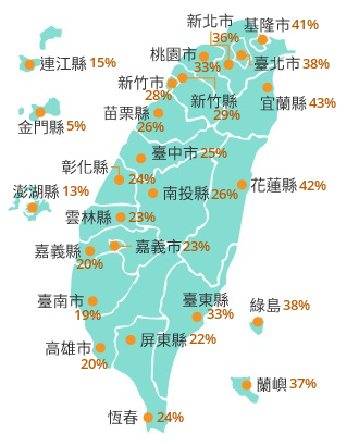 根據氣象局最新的暴風圈侵襲機率圖，北部、東北部影響最劇烈。 圖：取自中央氣象局網站