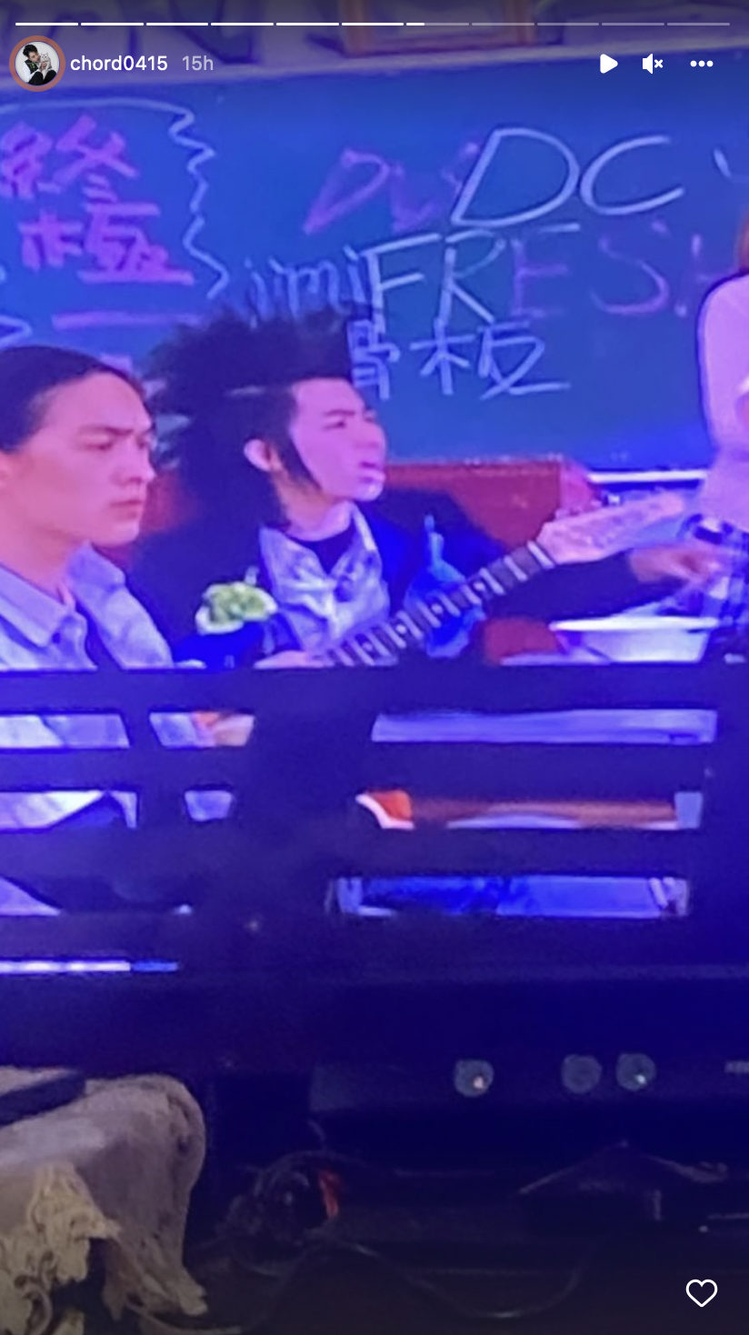 他也在IG限動發出過去飾演《終極一班》時的片段。 圖：翻攝自謝和弦IG