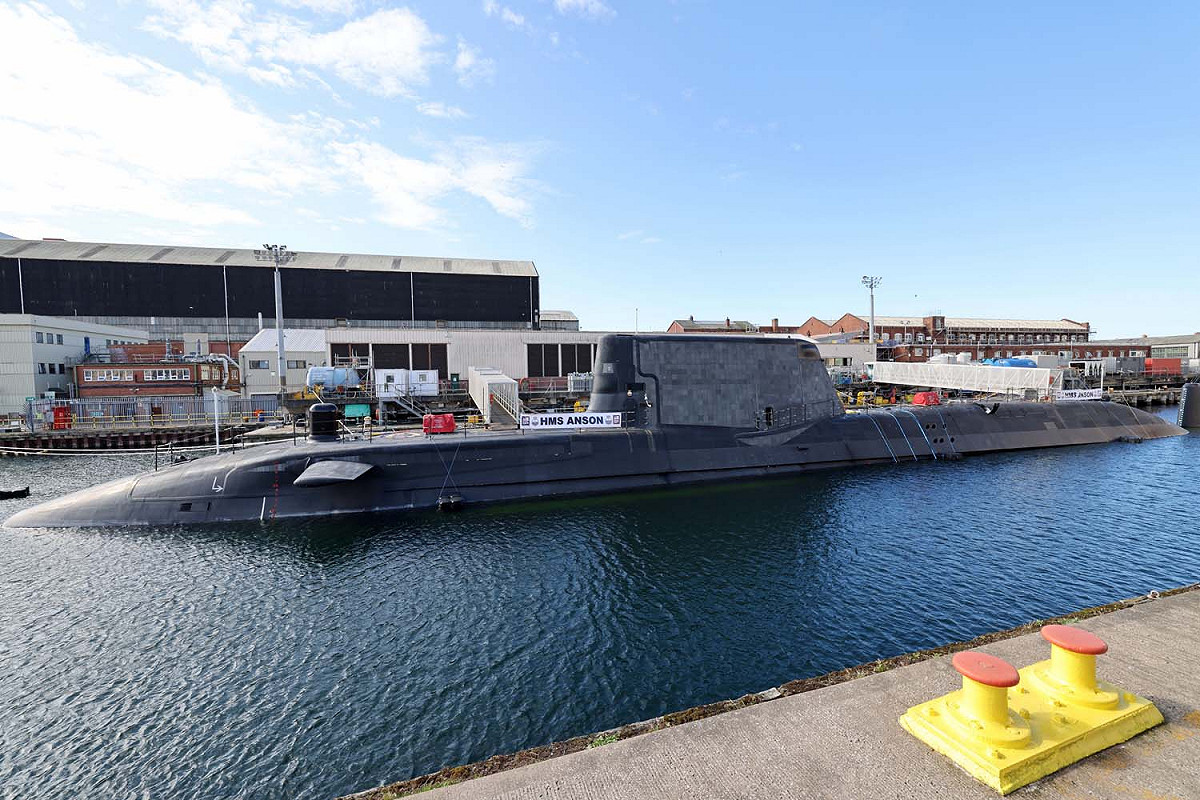 英國皇家海軍最新的「安生號」核動力潛艇下水。 圖：翻攝自UK Royal Navy網頁