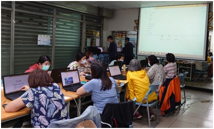 新北部大成立16年來，為族人創造學習環境，圖為去年數位課程上課概況。 圖：新北市原民局提供