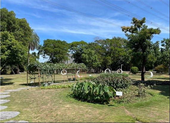 中壢服務區後方的可食地景公園。 圖：交通部高速公路局/提供