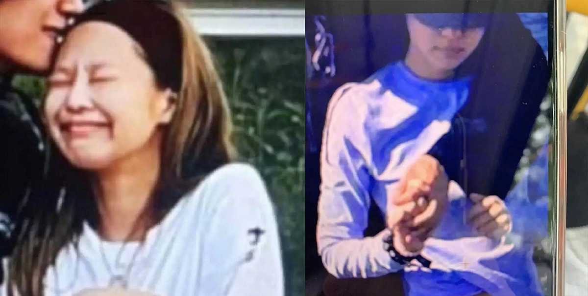 駭客不僅流出疑似兩人牽手照，還有男方親吻女方的親密畫面。 圖：翻攝自推特
