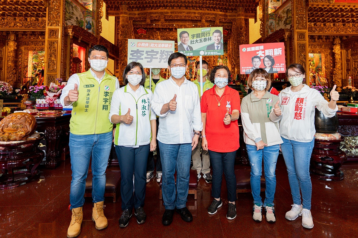 林佳龍表示，新北有十二個立委選區，林淑芬在地方上服務口碑極佳，今天來到五股的行程是由林淑芬來安排。 圖：林佳龍競選辦公室提供