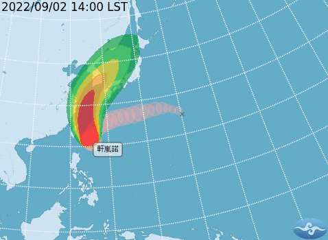 軒嵐諾颱風外圍環流持續影響台灣。 圖：取自中央氣象局網站