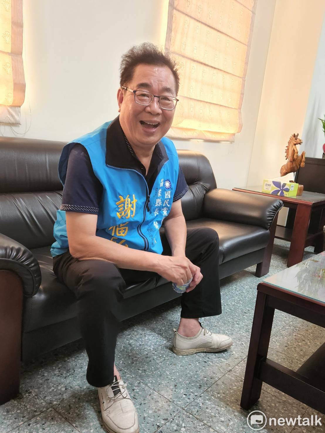 國民黨苗栗縣長候選人謝福弘接受《新頭殼》專訪。 圖：黃建豪/攝