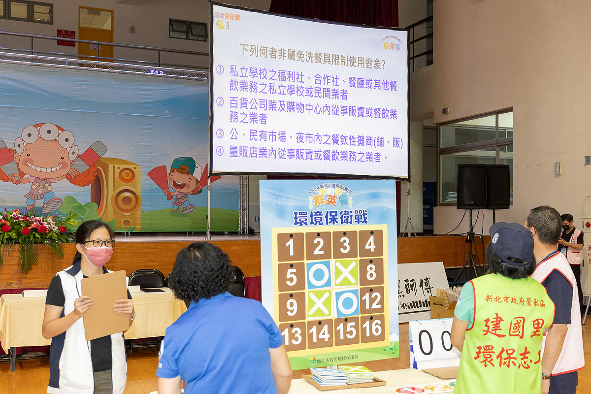 「環境保衛戰」考驗參賽者的腦力與隊伍間的攻防策略。 圖：新北市環保局提供