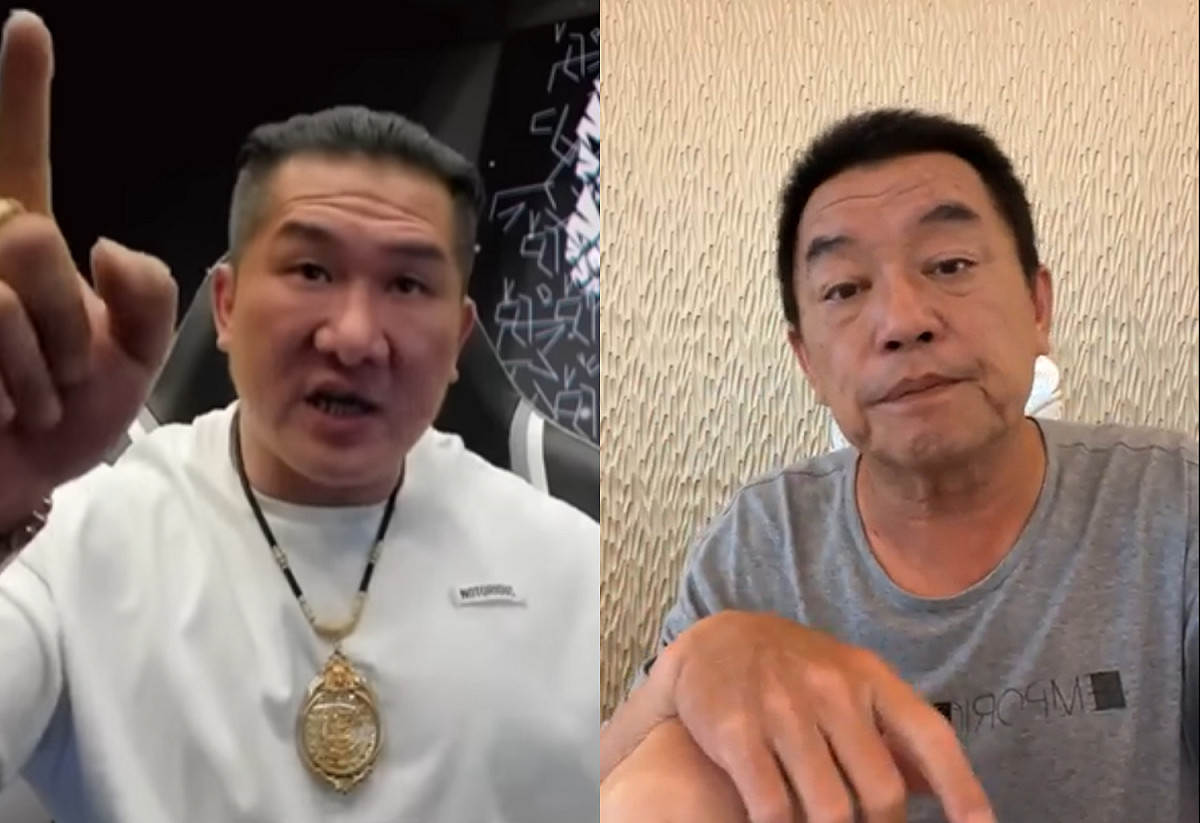館長(左)回應廖老大(右)對健身房的看法。 圖：翻攝自館長YT、廖老大臉書