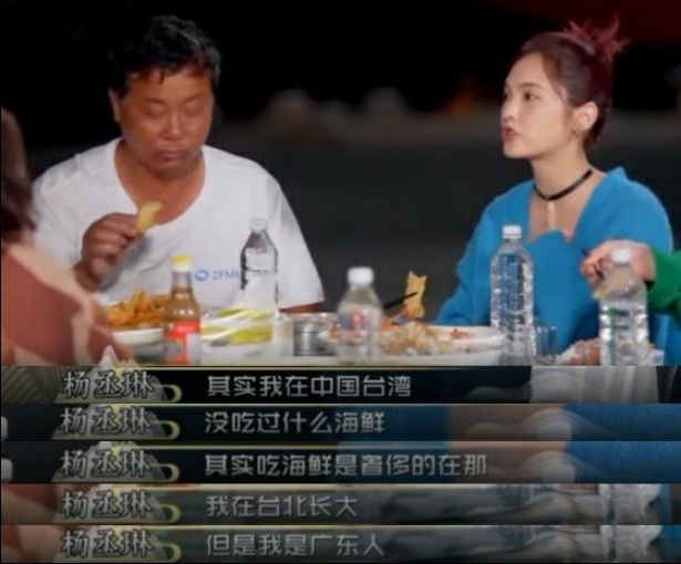 楊丞琳聲稱：「其實我在台灣沒吃過什麼海鮮」還說吃海鮮在台灣「是奢侈的」。 圖：翻攝中國浙江衛視官方頻道YouTube