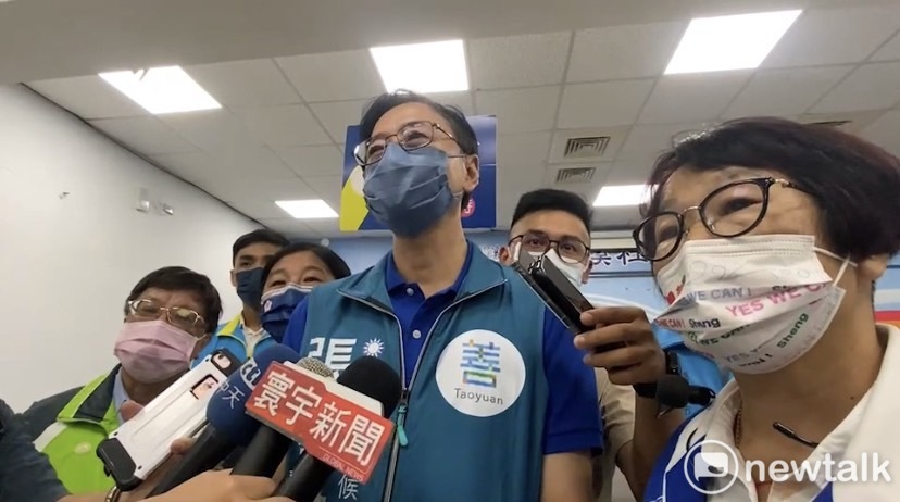 張善政重申，研究報告內容是合理引用相關資料，非抄襲。 圖：林昀真／攝