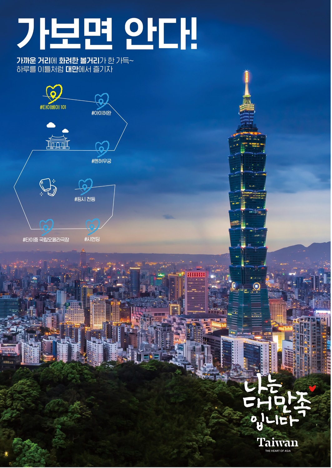 台灣不僅離韓國很近，還有許多美食和景點。 圖：交通部觀光局／提供