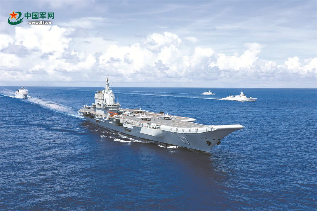 解放軍山東艦航母編隊。 圖: 翻攝自中國國防部