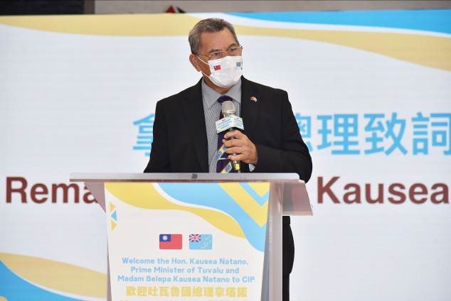 吐瓦魯國總理拿塔諾（Kausea Natano）致詞。 圖：原民會提供