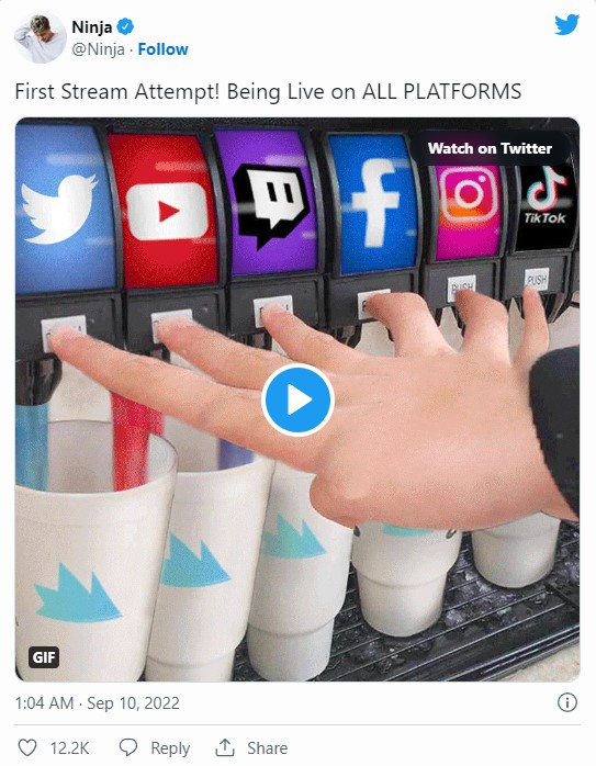 Ninja接下來將會在多個平台同步實況，目前提到的6個平台包括Twitter、IG、FB、TikTok、Youtube、Twitch等等，甚至也提到Partron募資平台和成人平台Onlyfans。 圖：翻攝自Ninja Twitter
