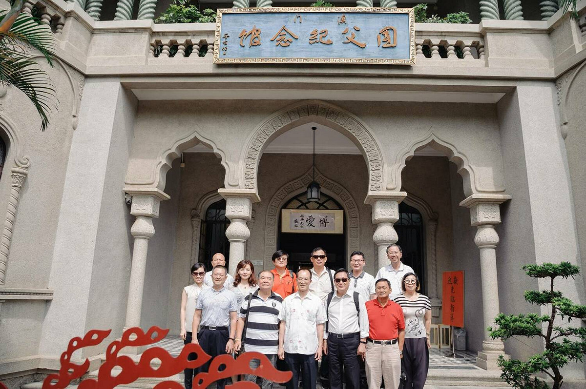 2019年林富男率南台灣企業及藝文領袖參訪澳門國父紀念館。 圖：翻攝林富男臉書