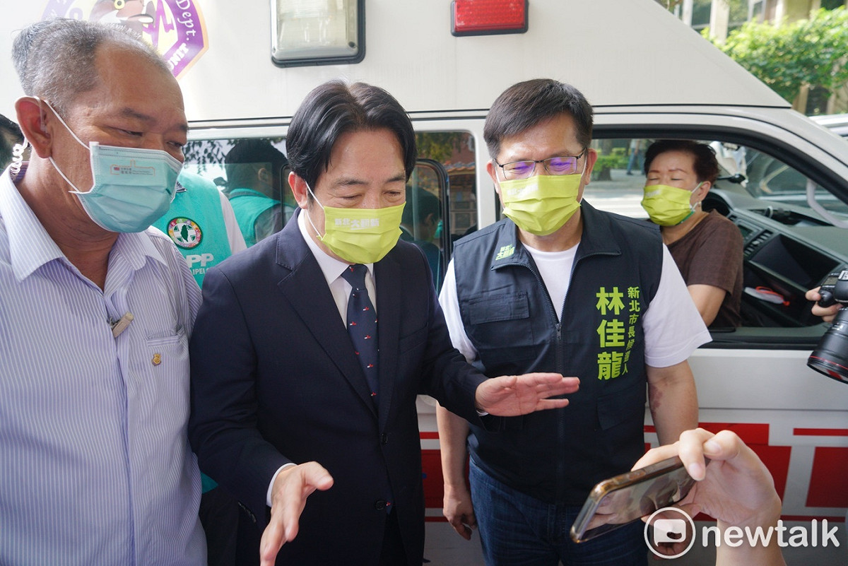 副總統賴清德探視病患後向媒體簡短說明。 圖：張良一/攝