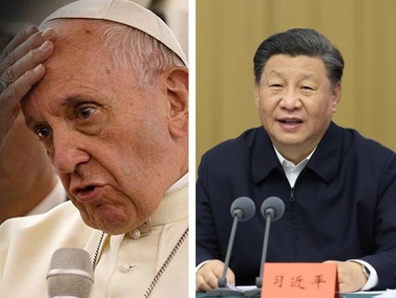梵蒂岡消息人士表示，梵蒂岡告訴中國，方濟各願與習近平會面，但中方婉拒。 圖：翻攝自臉書/新頭殼合成（資料照）