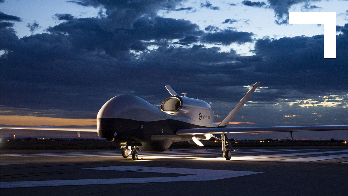 諾斯洛普格拉曼（Northrop Grumman）國防科技公司 15 日亮相澳洲空軍的「人魚海神」，預計將在 2024 年交付。 圖：翻攝自諾斯洛普格拉曼公司推特