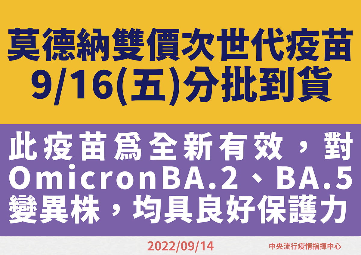 王必勝表示，這是全新且有效的疫苗，對原始株、Omicron的變異株包括BA.2、BA.5都有很好保護效果。 圖：中央流行疫情指揮中心/提供