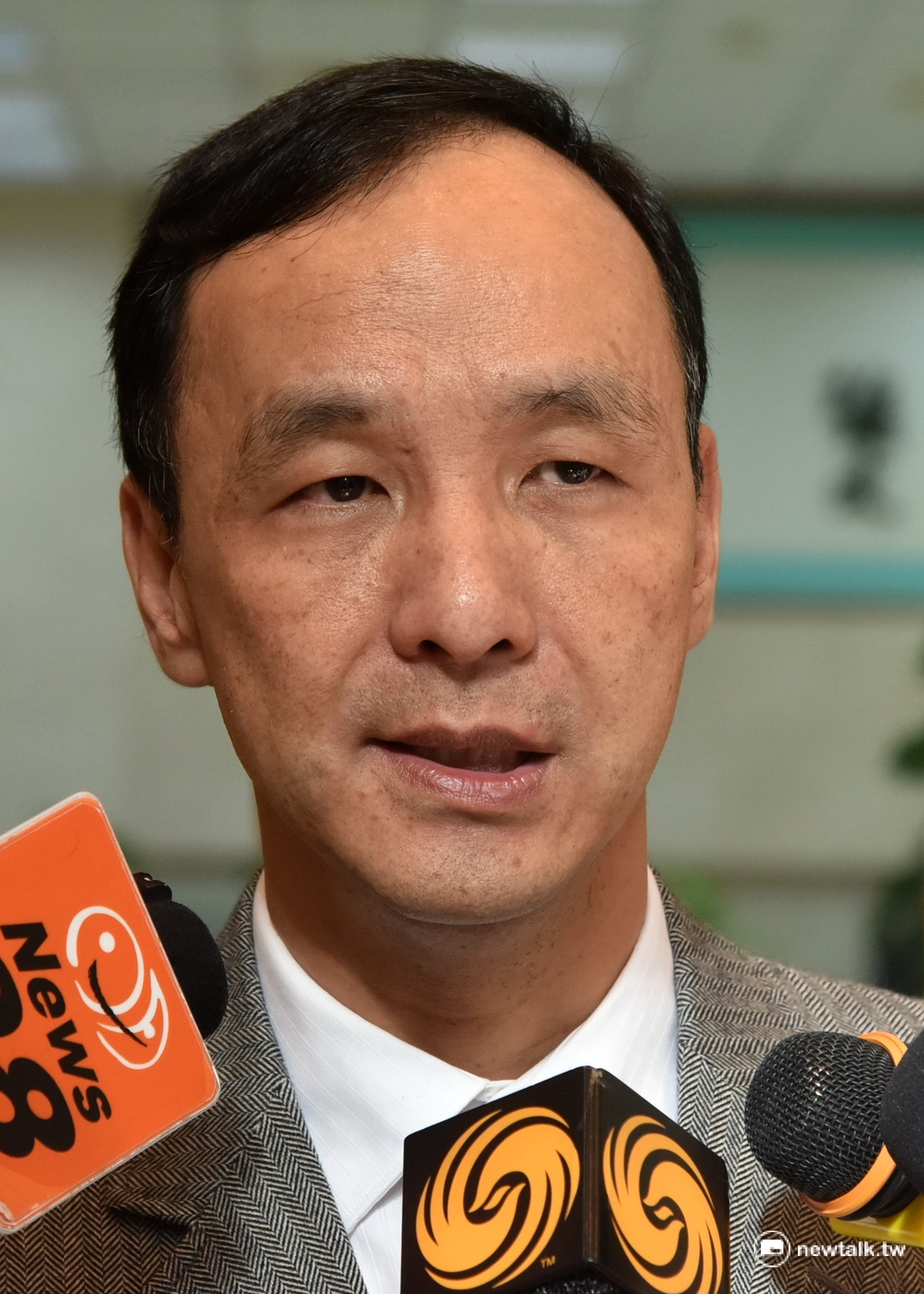 新北市長朱立倫17日坦言，曾探詢時任副總統的吳敦義是否參選2016的總統，當時是希望大家都能夠出來為國民黨效力。 圖：陳冠廷/攝
